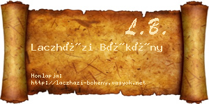 Laczházi Bökény névjegykártya
